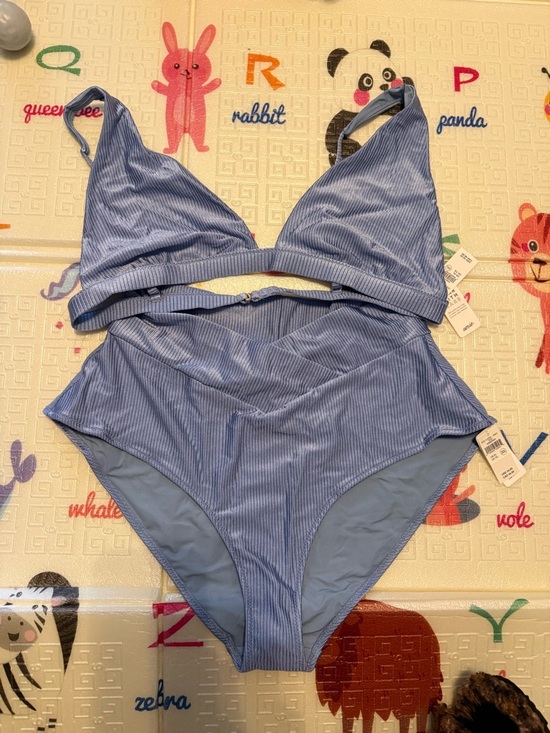 aerie Other - aerie Blue Ribbed Two-Piece Bikini Set
